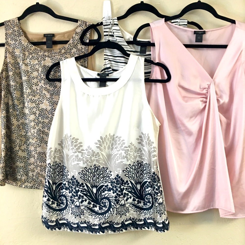 Ann Taylor Sleeveless Blouse Bundle (4) Medium Work Career Wear Office Business